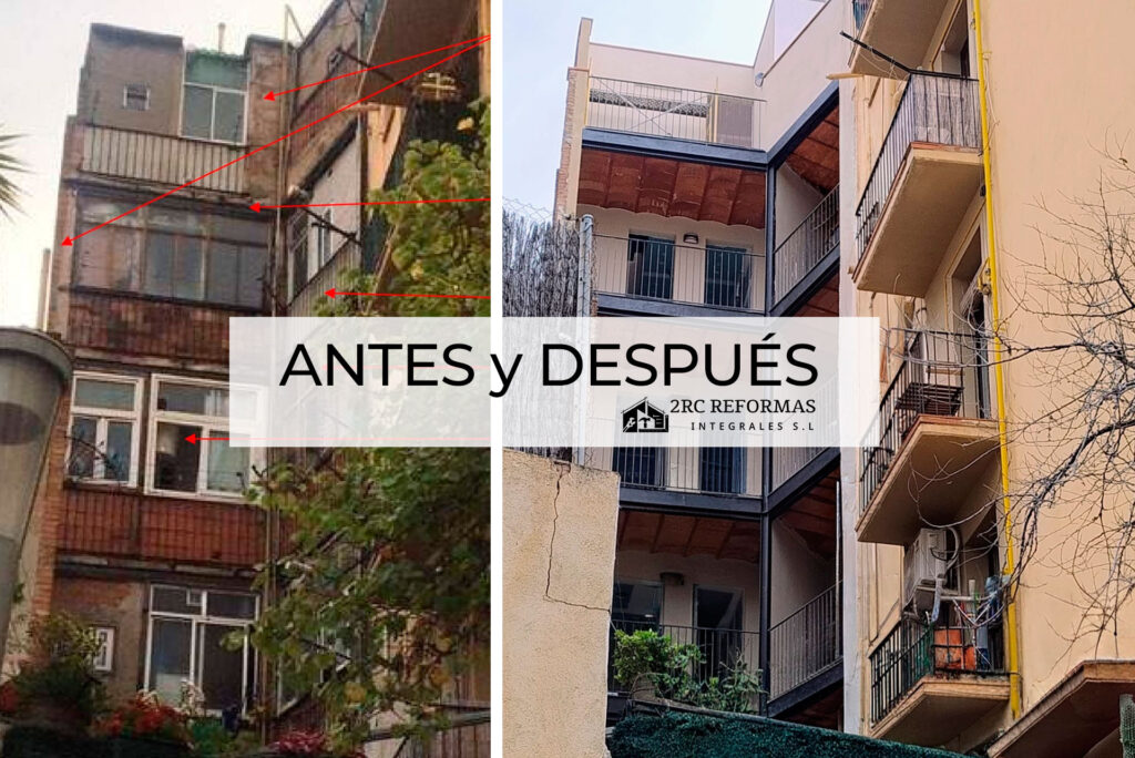 reforma de fachada edificio en Barcelona | 2rc Reformas Integrales
