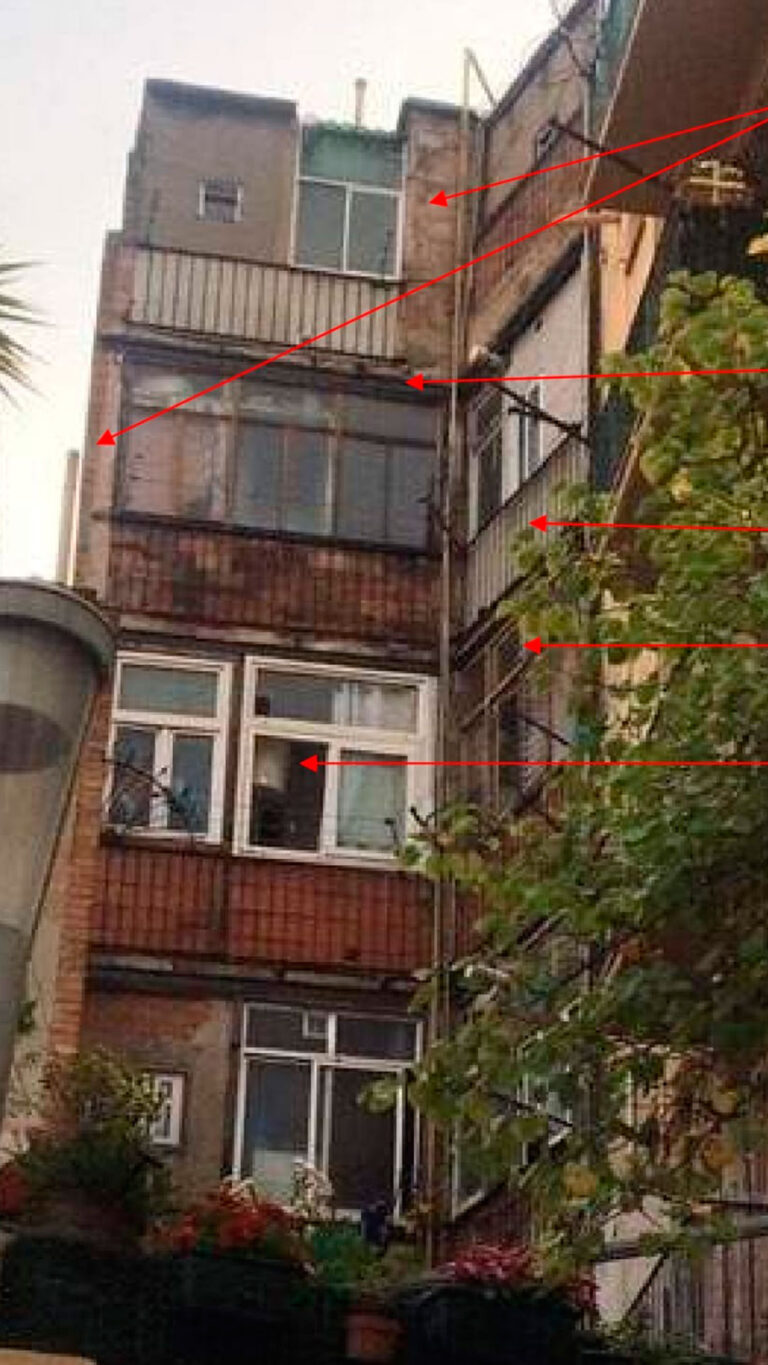 antes de reforma de fachada edificio en Barcelona | 2rc Reformas Integrales
